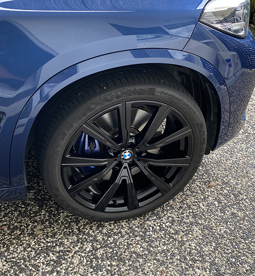 After image of BMW wheel (new satin black finish).